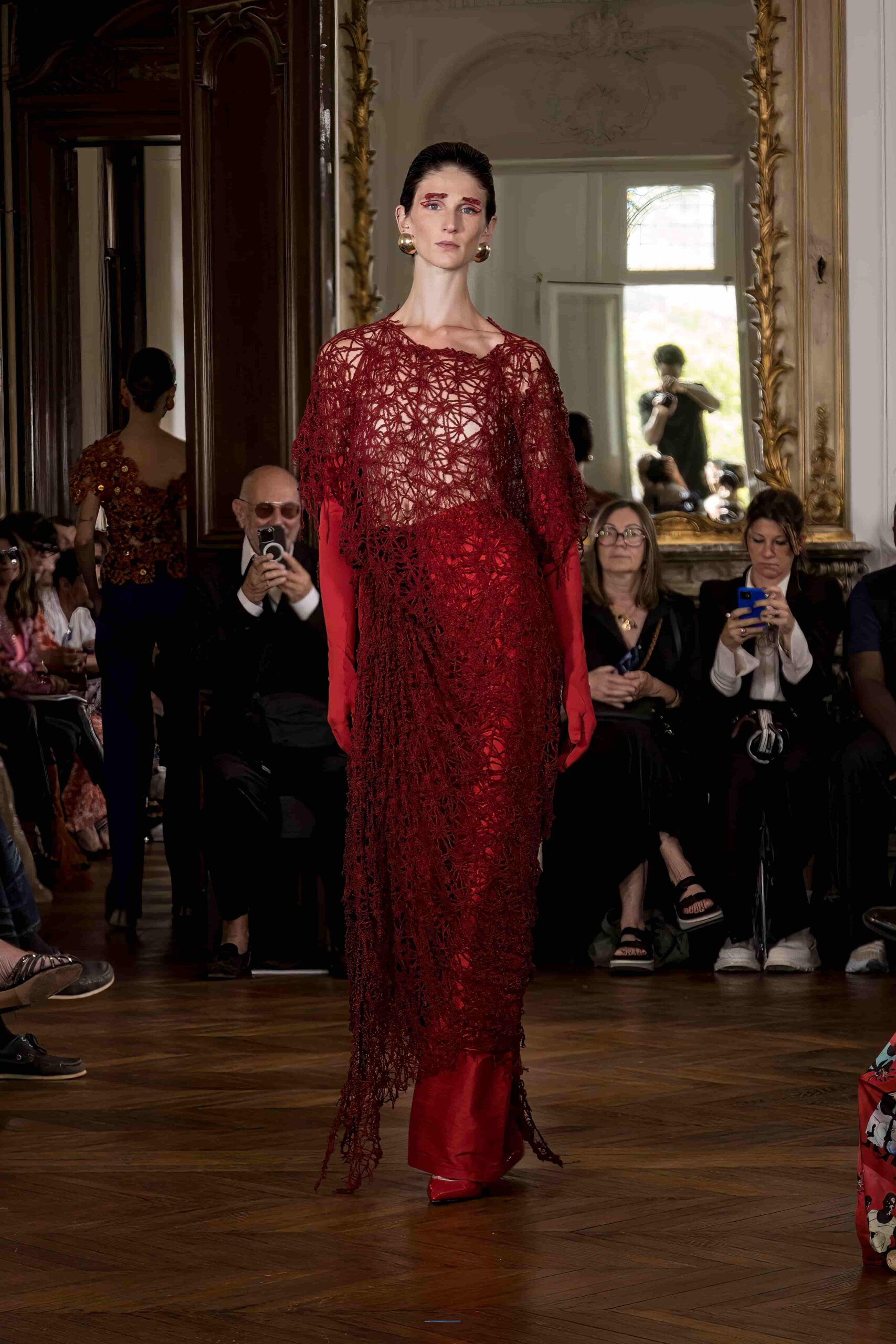Haute couture red tunic Imane Ayissi